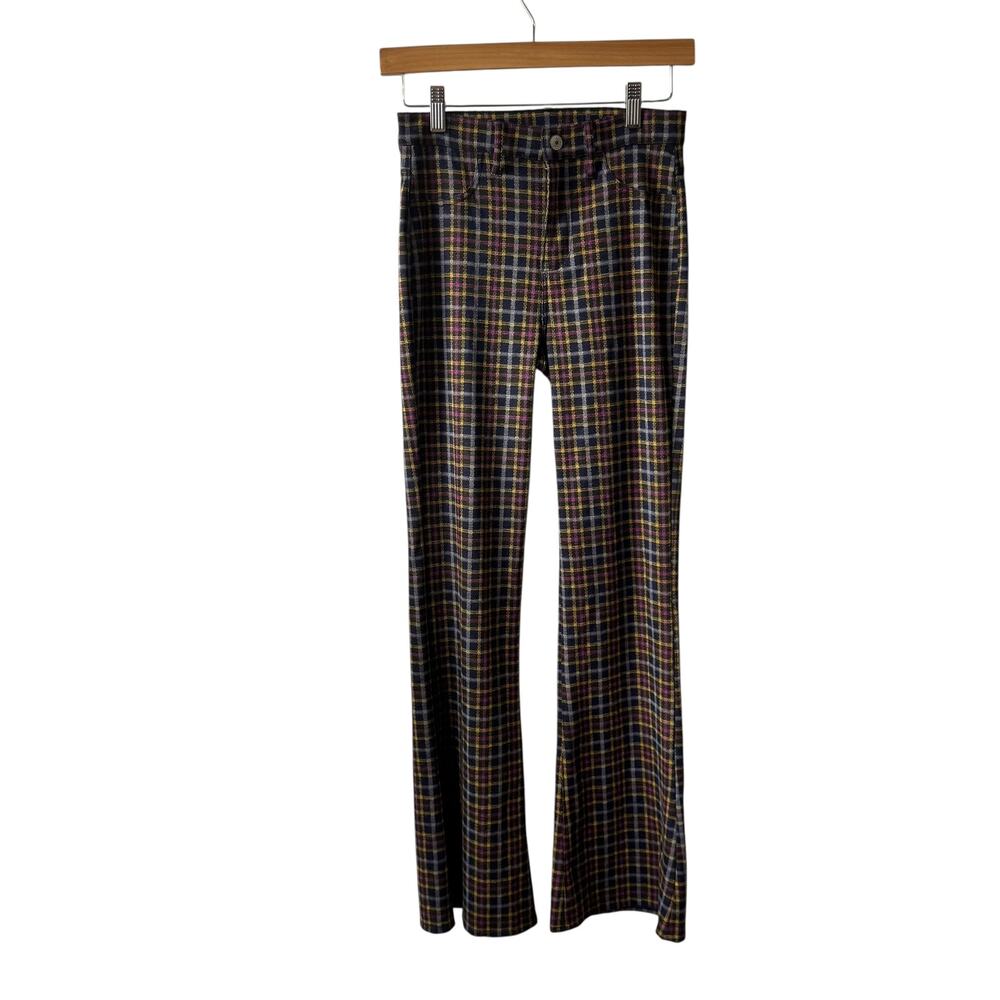 American Eagle Pant 0 Women Multicolor Plaid 90s Checkered Flair Trousers‎ 70s